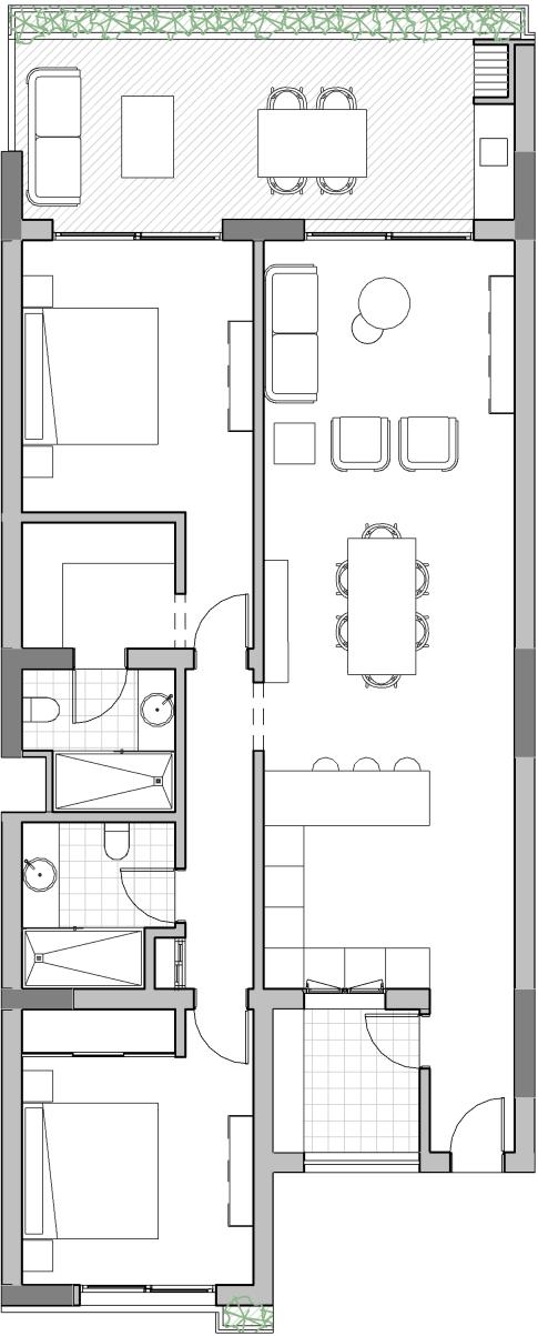 Plano arquitectónico del apartamento 402, nivel 4